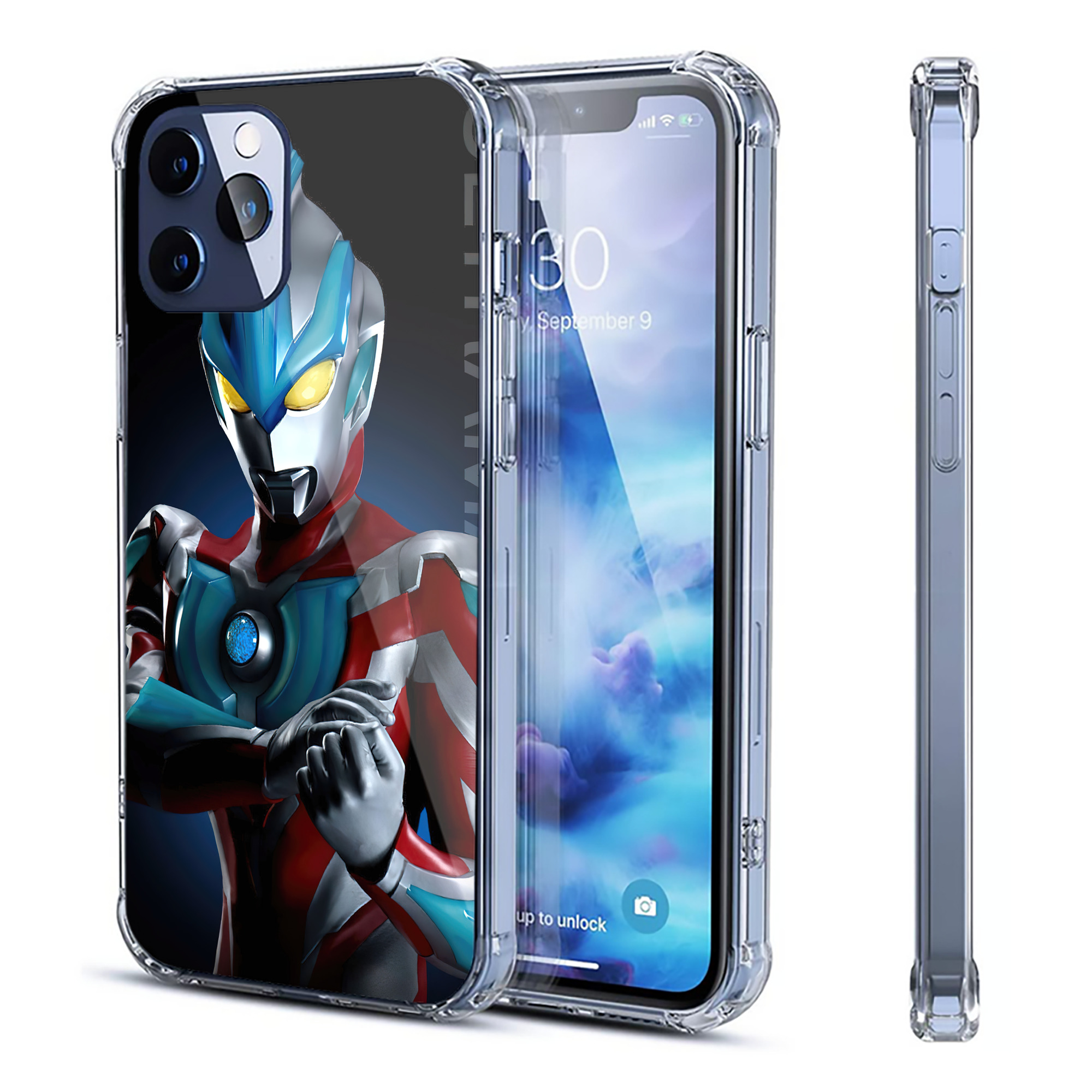 （画像用） ウルトラマン Ultraman 【iPhone 12シリーズ対応】透明スマホケース（クリアソフトケース）